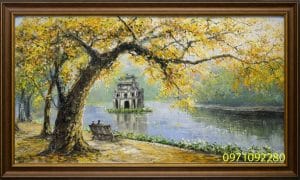 Tranh hồ gươm hoàn kiếm đẹp