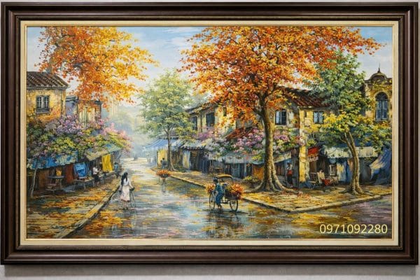 Tranh phố cổ hà nội đẹp